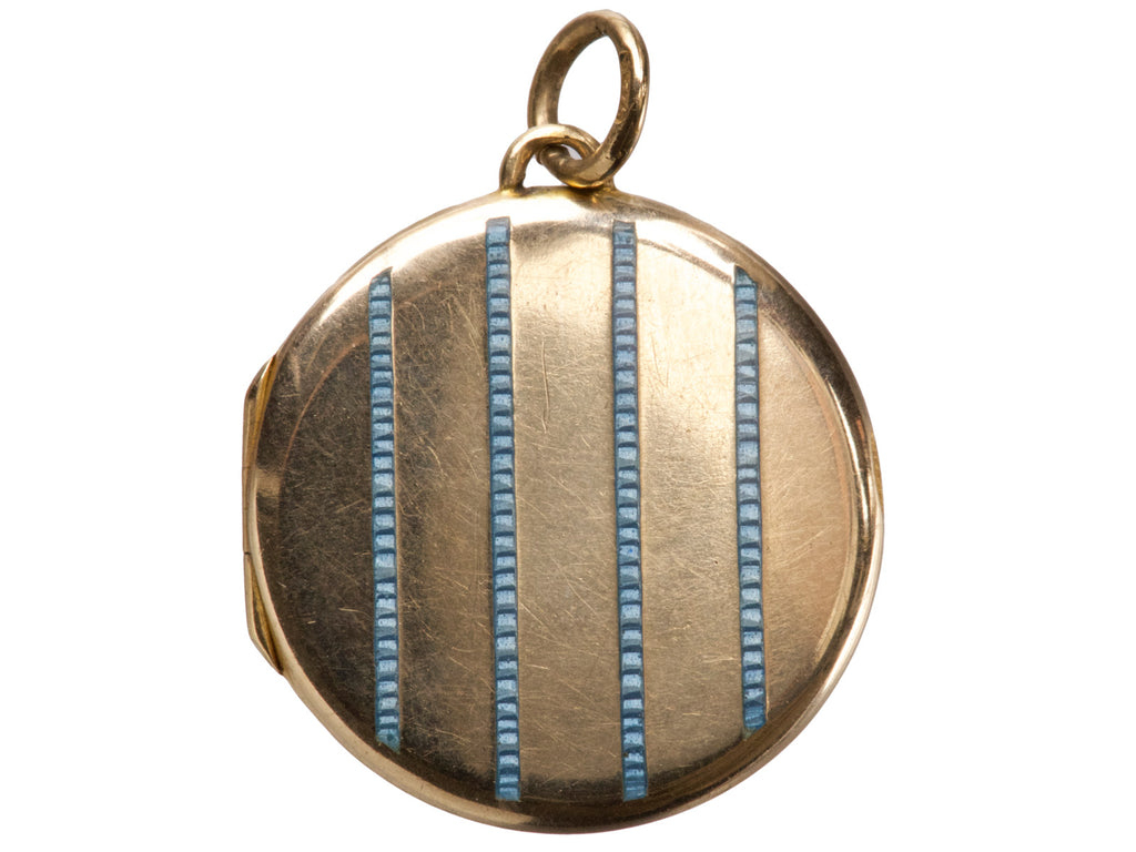 1912 Enamel Striped Locket (on white background)