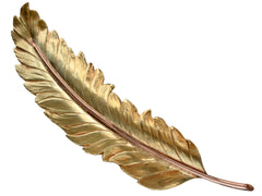 1949 Oakes 14K Gold Feather Brooch