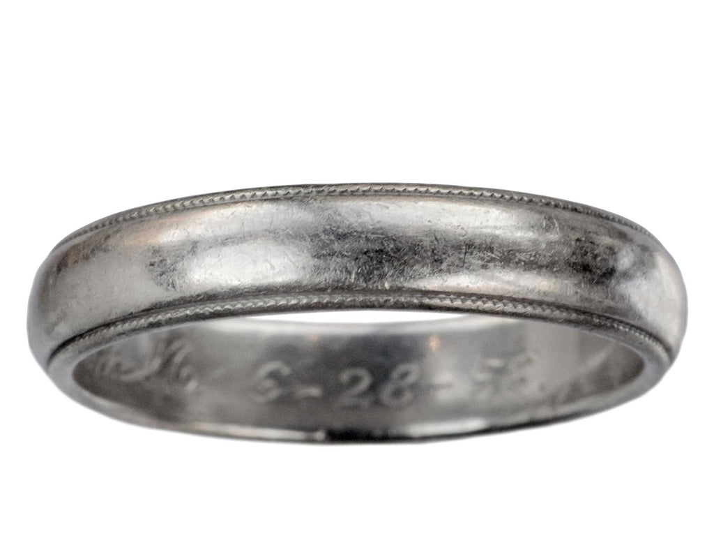 1958 Milgrain Platinum Band (on white background)