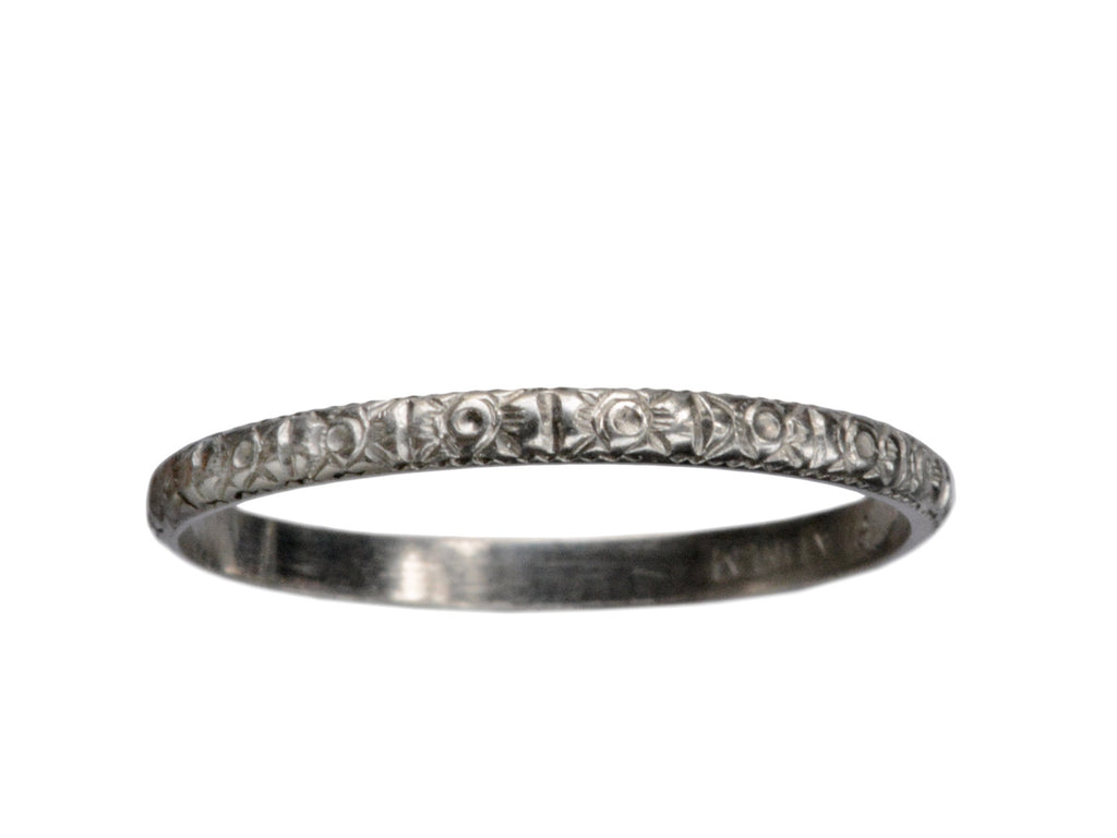 1930s Patterned Platinum Band (on white background)