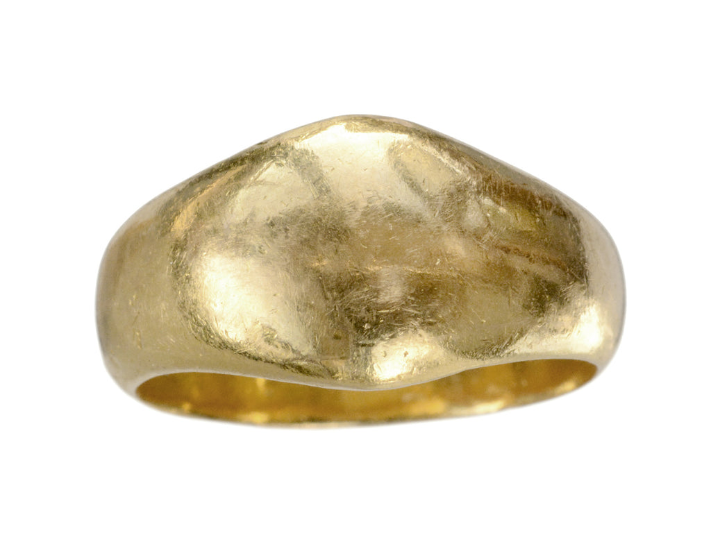 c1940 21K Gold Signet Ring (on white background)