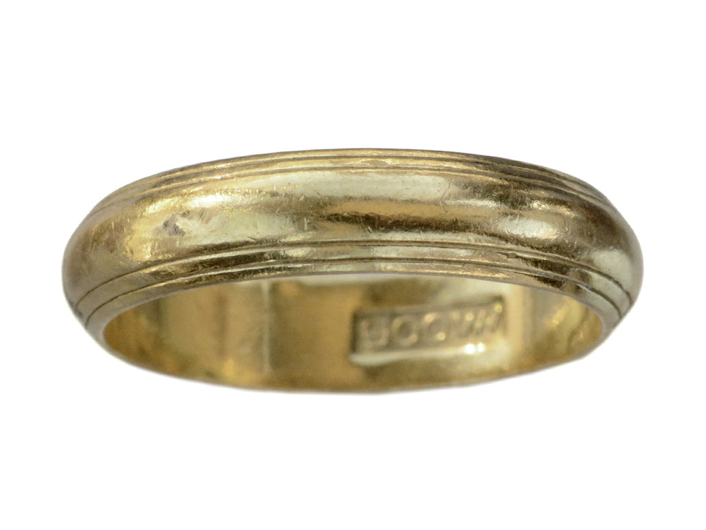 c1950 Striped 22K Gold Band (on white background)