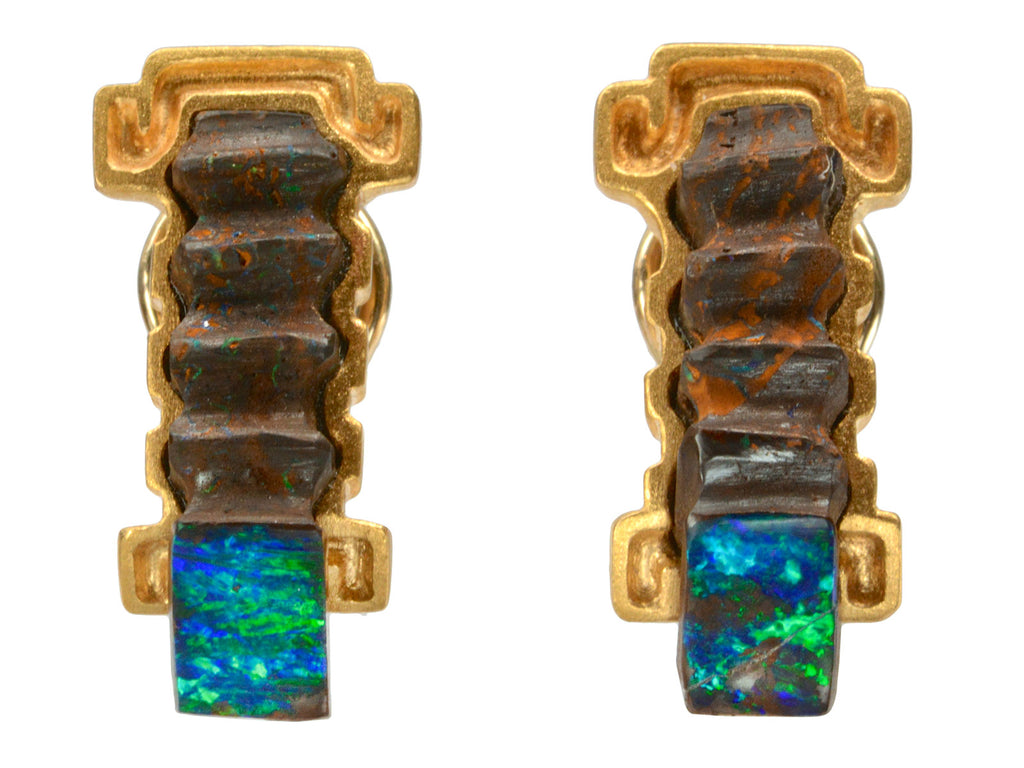 Vintage 22K Opal Earrings (on white background)
