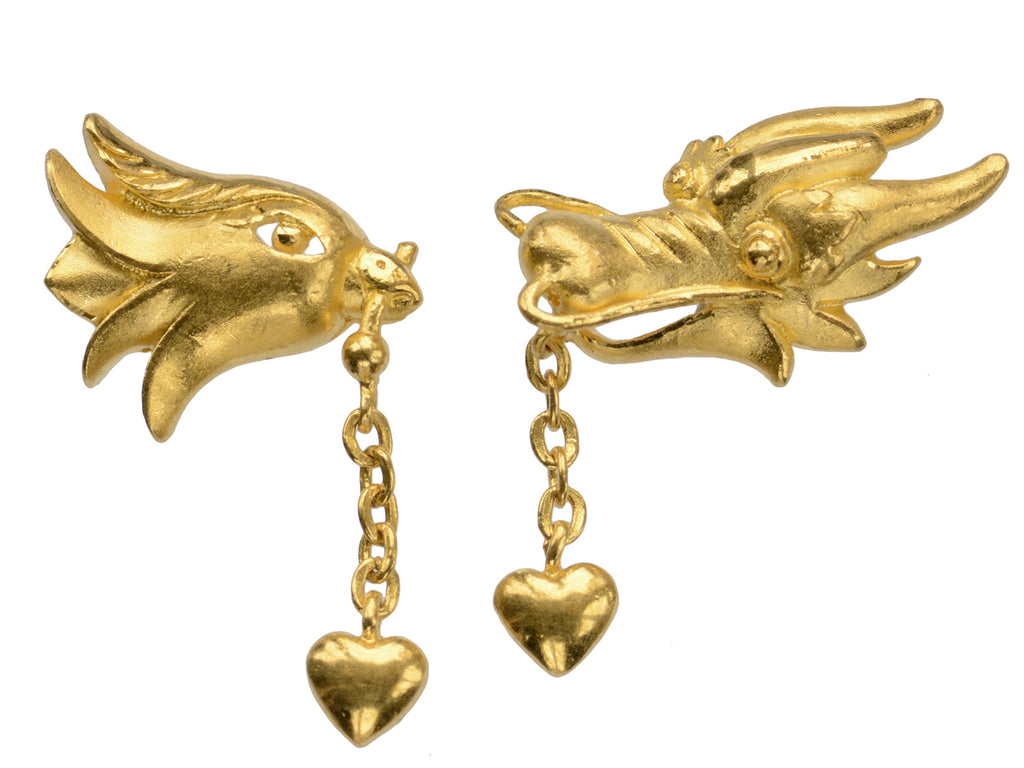Phoenix & Dragon 24K Studs (on white background)