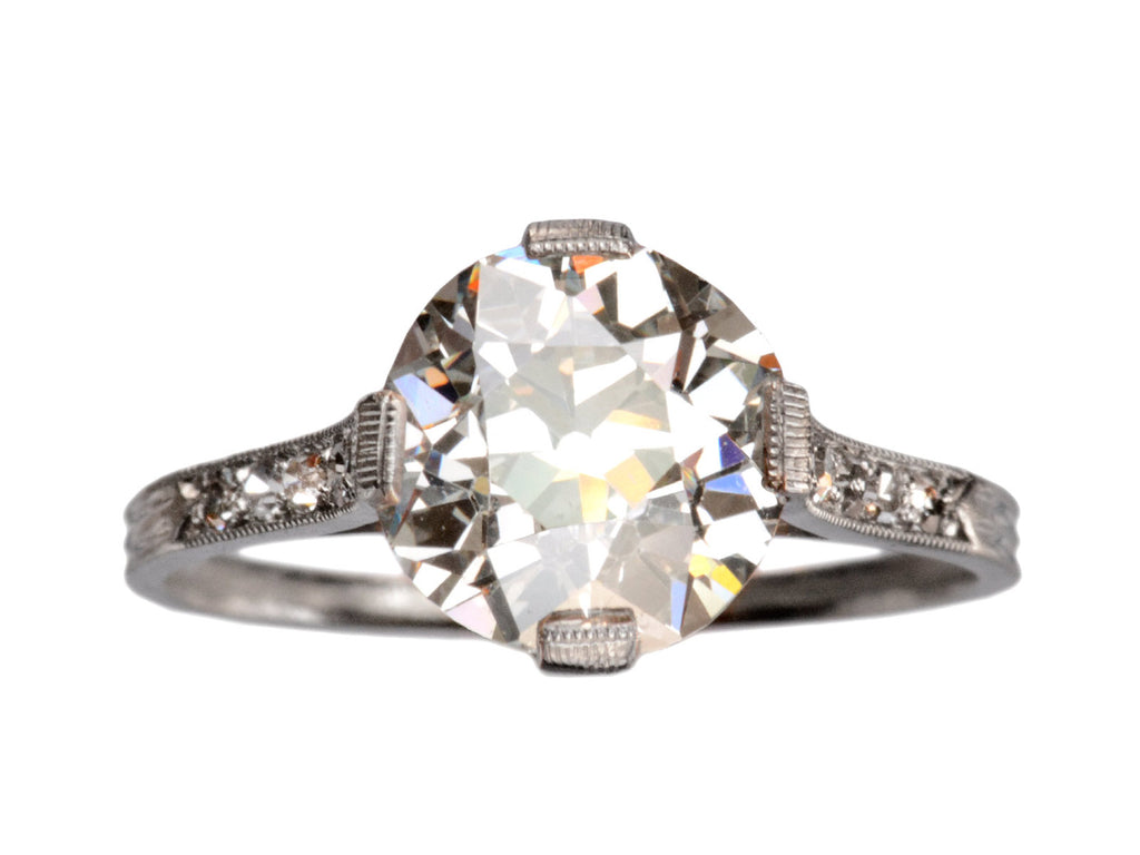 1920s Art Deco 2.50ct Old European Cut Diamond Engagement Ring