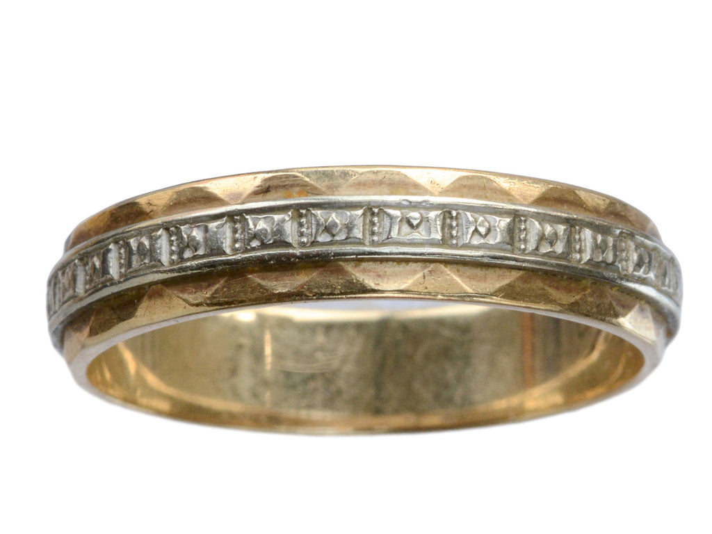 1940-50s Faceted Two Tone Band (on white background)