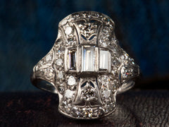 1930s Art Deco Diamond Cocktail Ring, Platinum