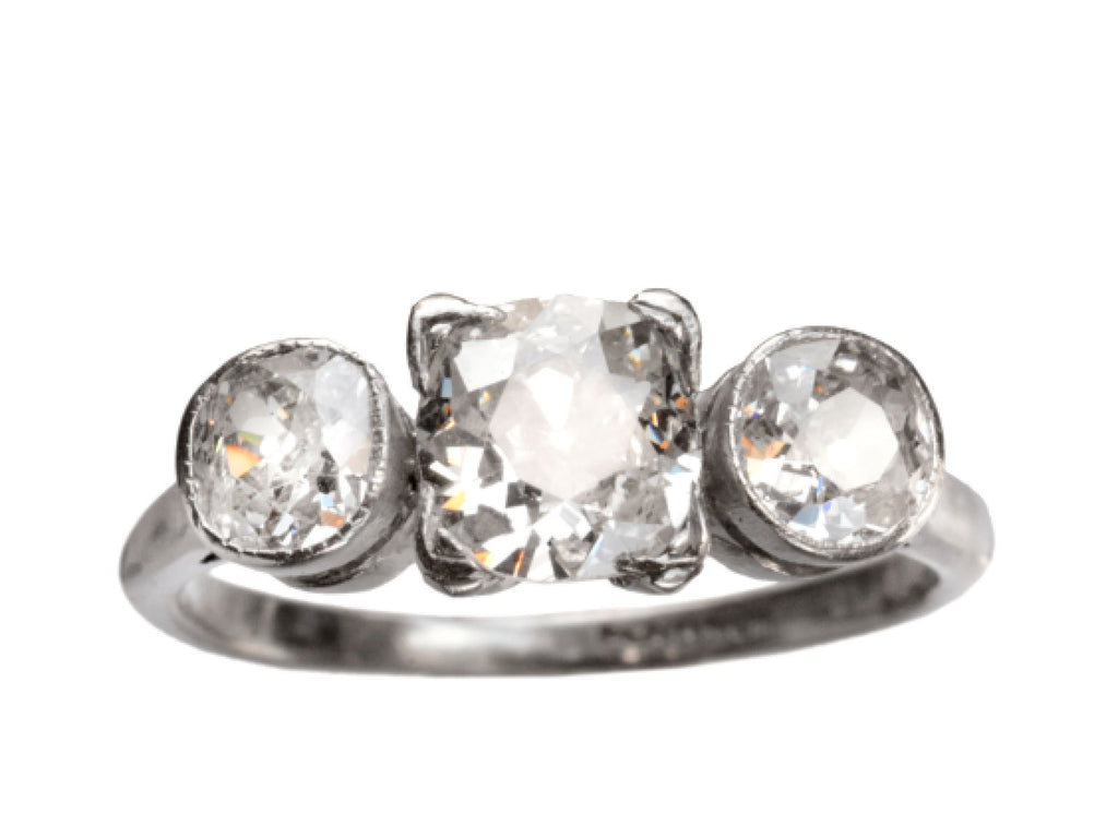 1910s Three Diamond Ring (on white background)