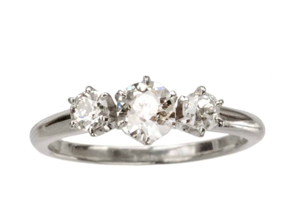 1940s Three Diamond Ring (on white background)