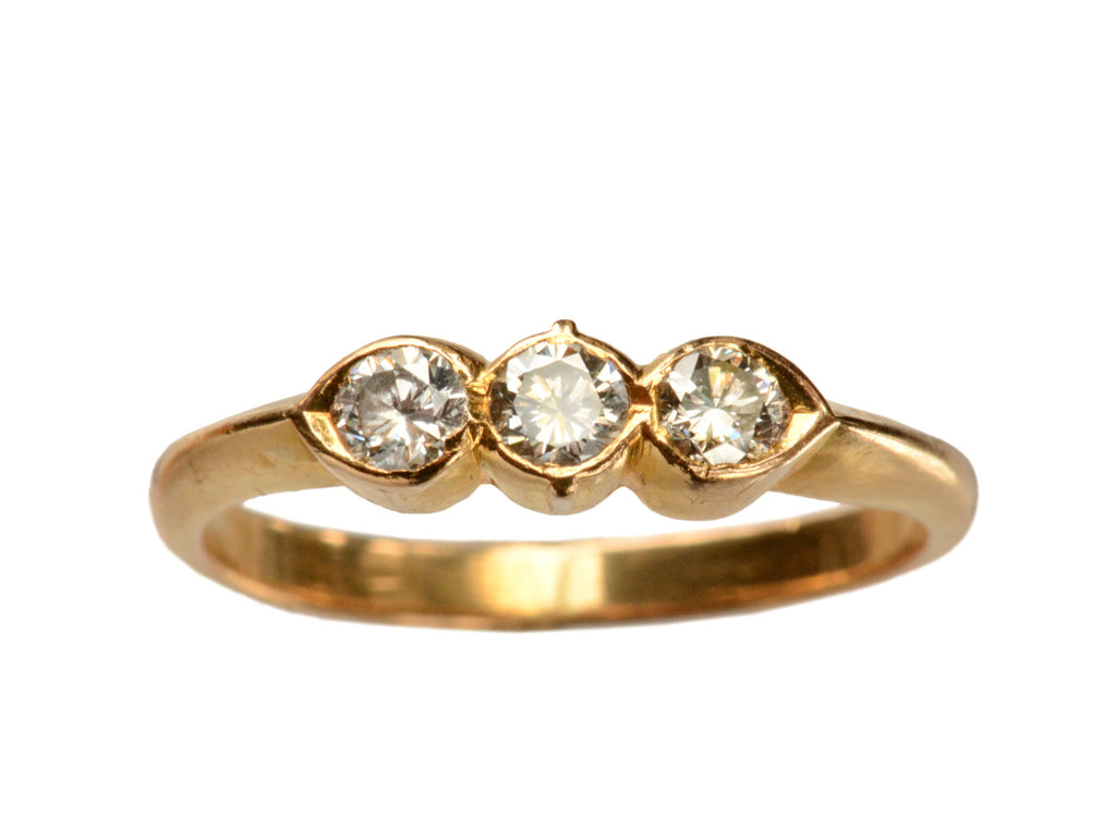 Vintage Three Diamond Ring (on white background)