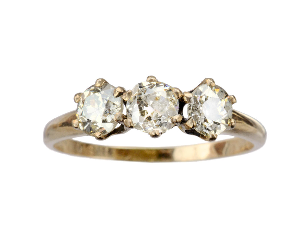 1890s Three Diamond Ring (on white background)