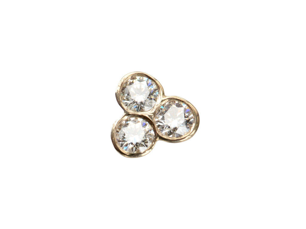 Single Three Diamond Stud (on white background)