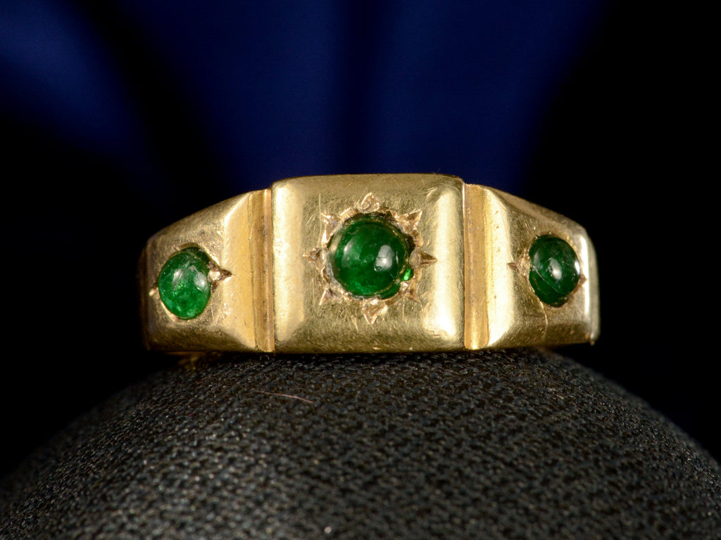 c1890 Three Emerald Ring (detail)