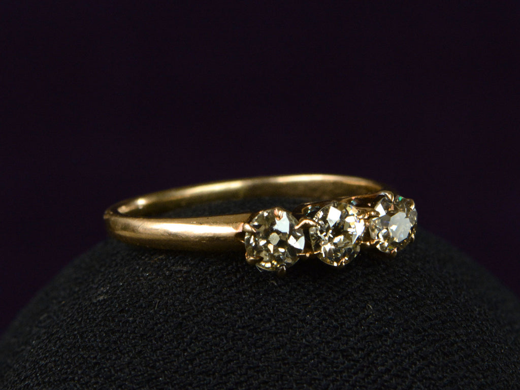 1890s Three Gray Diamond Ring