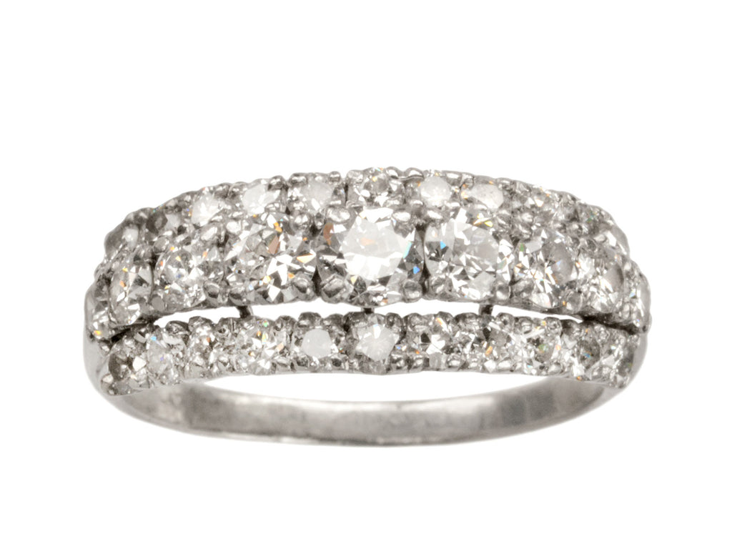 1940s 3 Row Diamond Band (on white background)