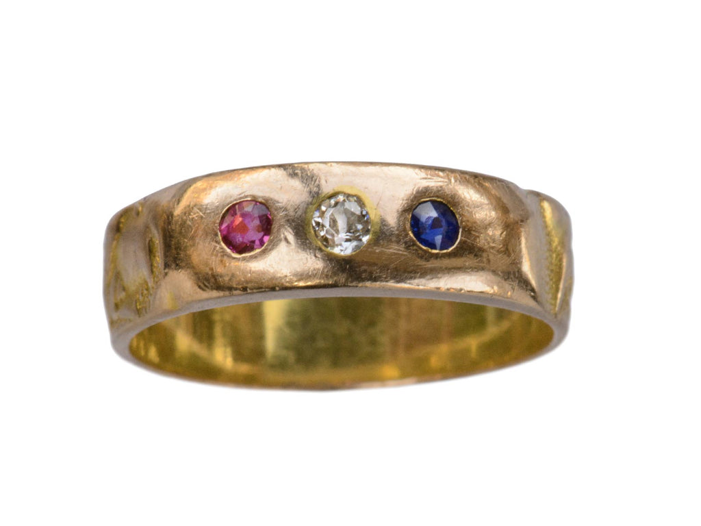1900s Ruby, Sapphire, Diamond Ring (on white background)