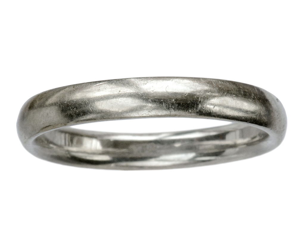 Vintage 4.0mm White Gold Band (on white background)