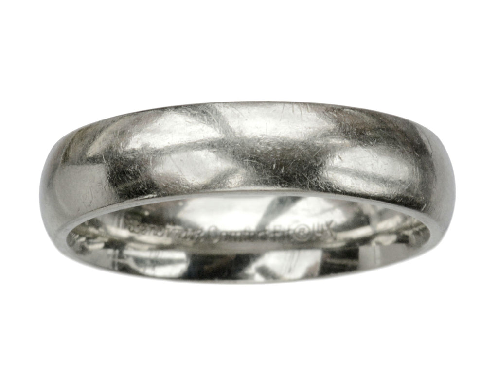 Vintage 4.8mm White Gold Band (on white background)