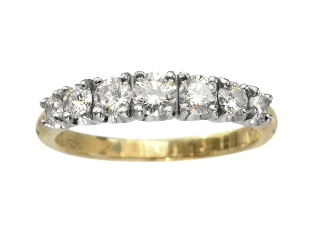 1940s Seven Diamond Ring (on white background)
