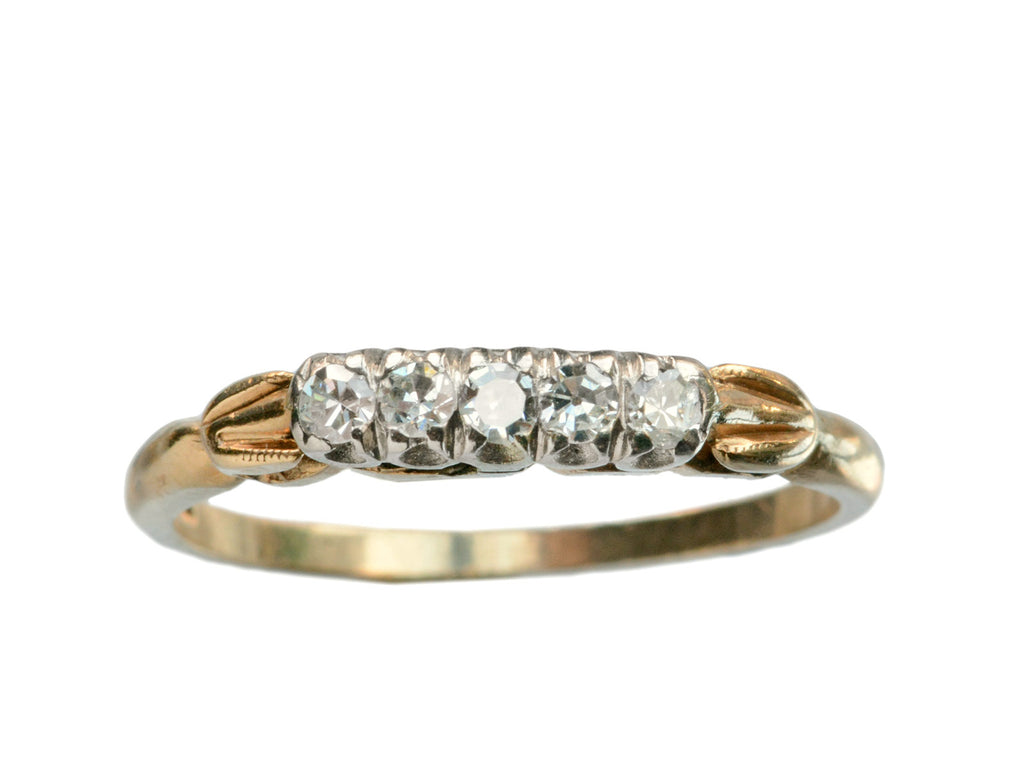 1940s Five Diamond Ring (on white background)