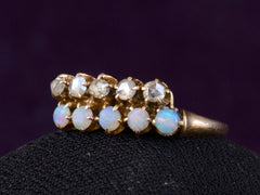 1890s Opal & Diamond Row Ring (side view)