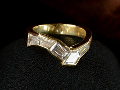 1980s Asymmetrical Diamond Ring