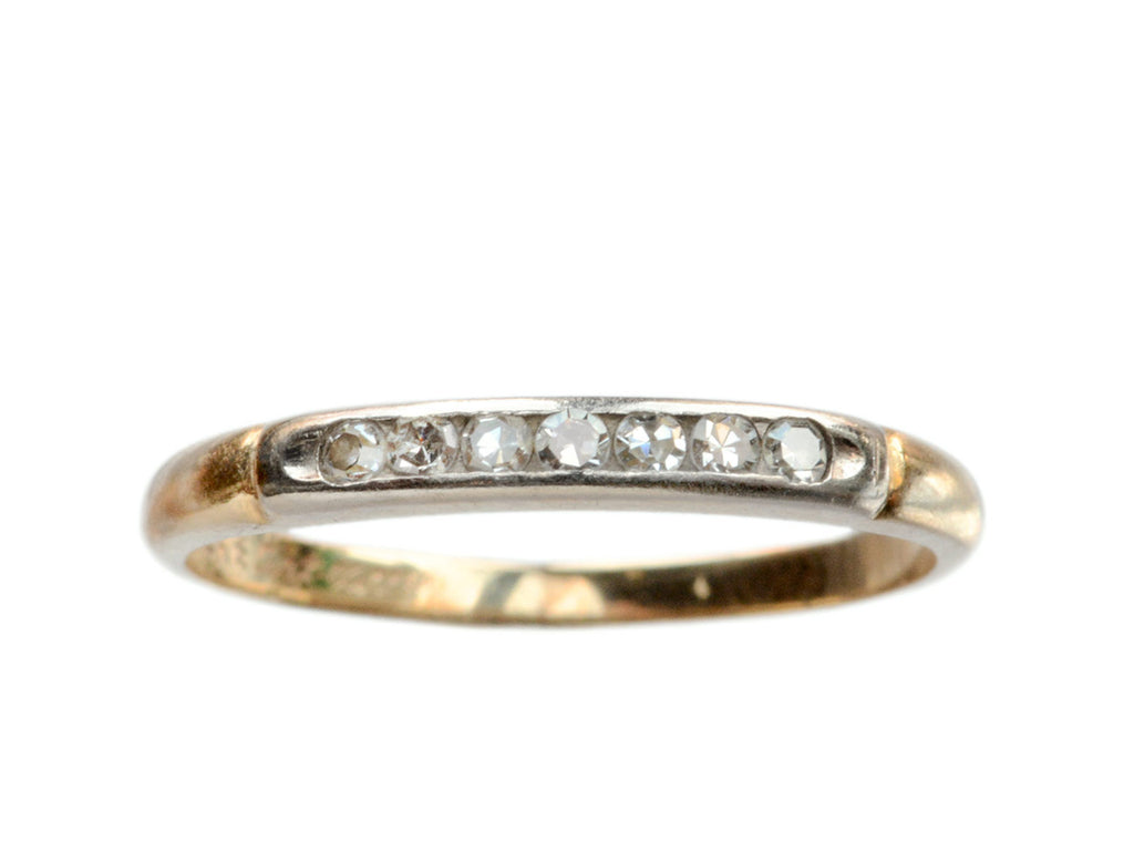 1940s 7 Diamond Band, 14K (on white background)