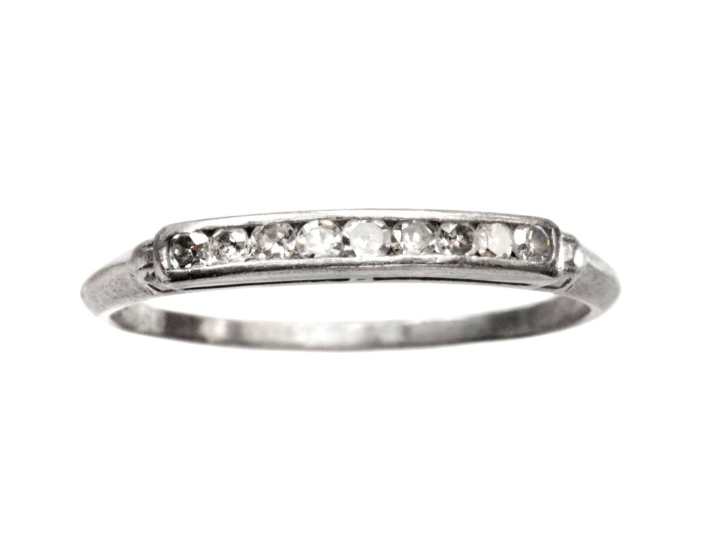 1930s Nine Diamond Platinum Band (on white background)