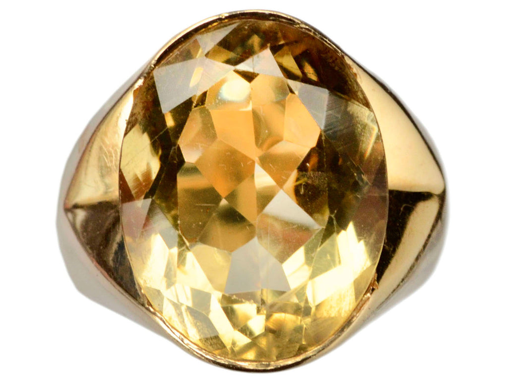 1930s French Citrine Ring (on white background)