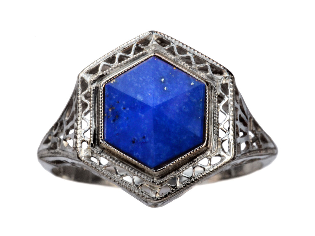 EB Lapis Hexagon Ring (on white background)