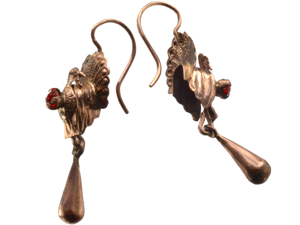 1890s Victorian Turkey Earrings (backside)