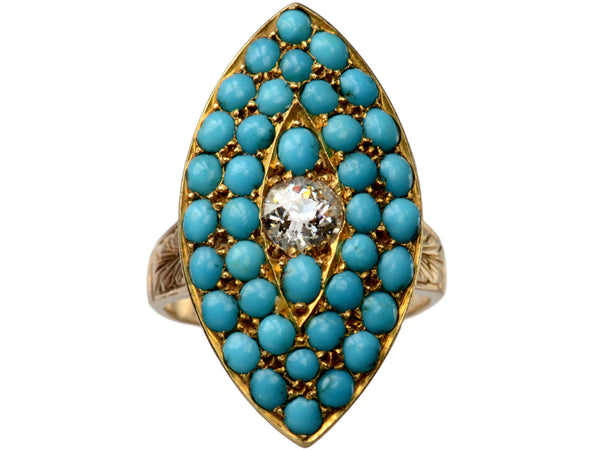 1890s Turquoise Diamond Ring – Erie Basin