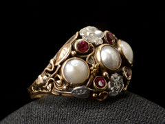 thumbnail of Art & Crafts Ruby Ring (side view)