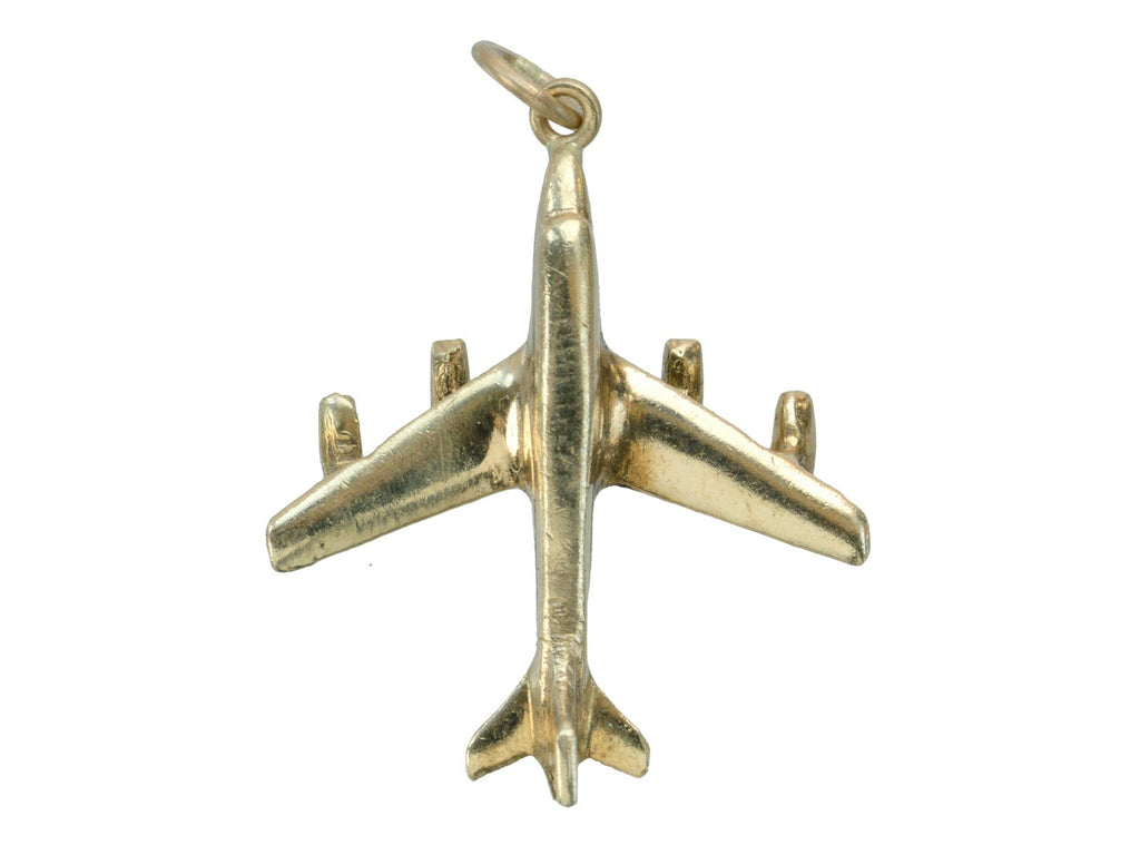 c1960 Gold Airplane Charm (on white background)