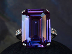 1930s Deco Simulated Alexandrite Ring