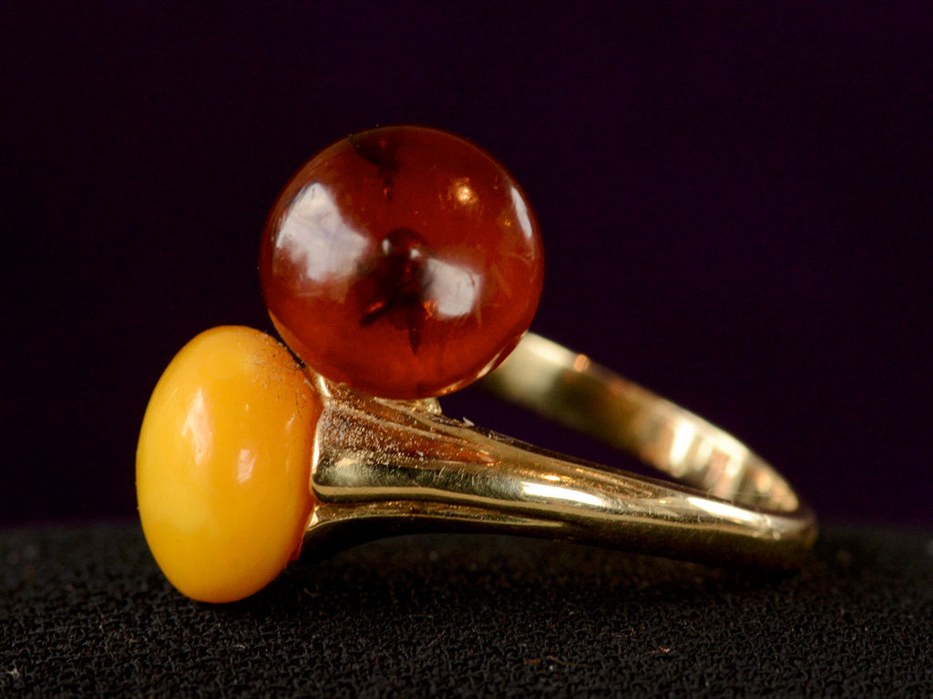 1940s Amber Bypass Ring