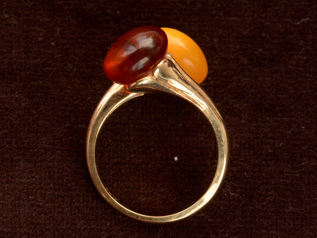 1940s Amber Bypass Ring