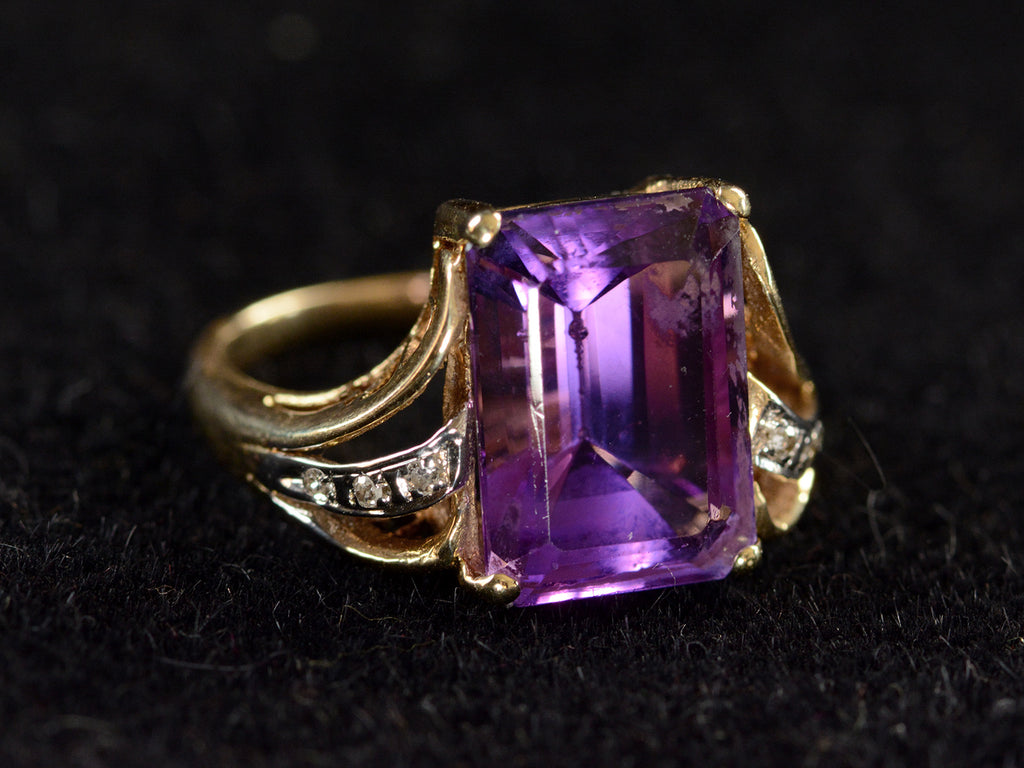 c1950 Amethyst & Diamond Ring