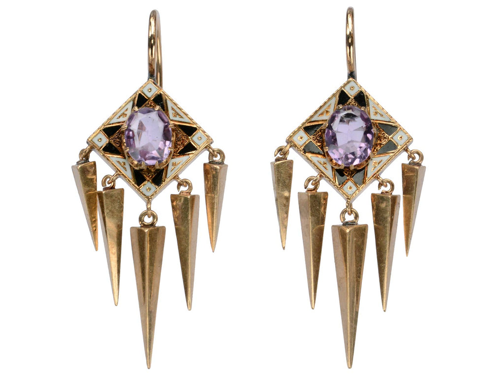 1880s Victorian Amethyst Earrings (on white background)