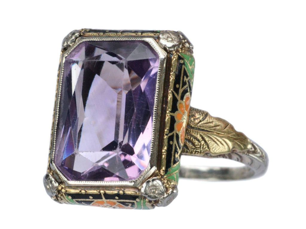 1930s Amethyst & Enamel Ring (on white background)