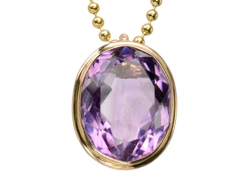 1890s Amethyst Pendant Necklace (on white background)