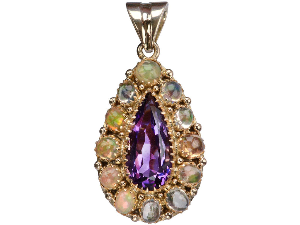 1980s Amethyst & Opal Pendant (on white background)
