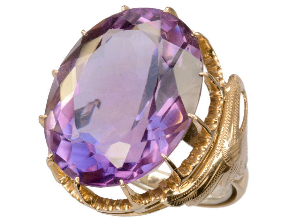 1940s Large Amethyst Ring (on white background)