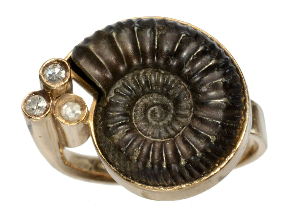 1990s Ammonite Ring (on white background)