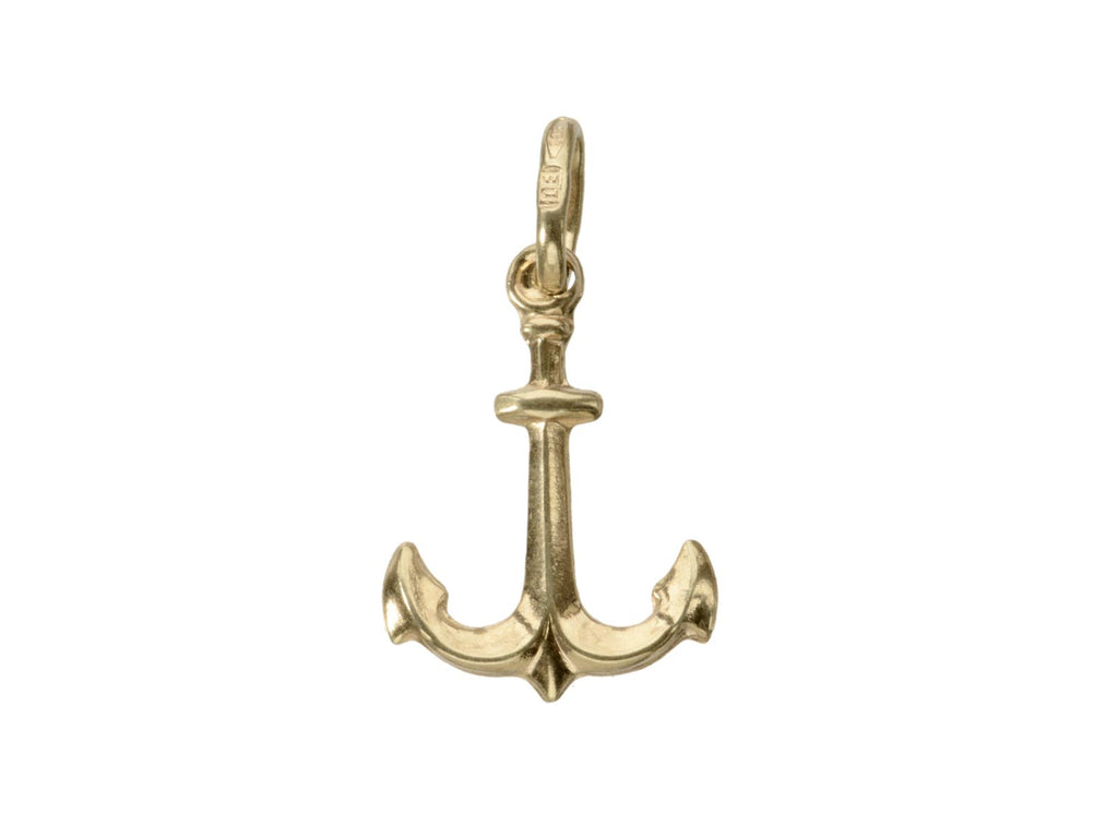c1970 Gold Anchor Charm (on white background)
