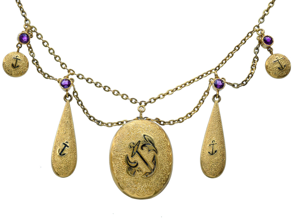 c1900 Anchor Swag Necklace (on white background)