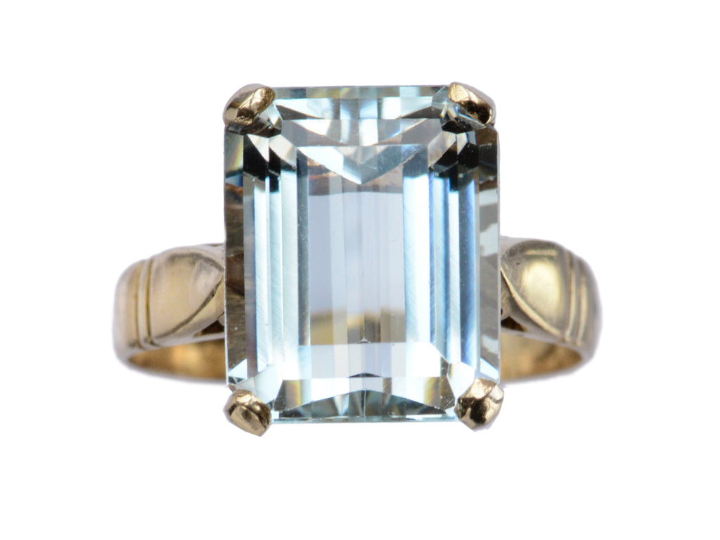 1930s Aquamarine Ring (on white background)