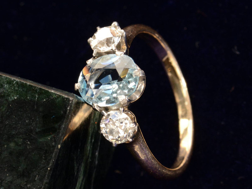 1910s Aqua & Diamond Ring