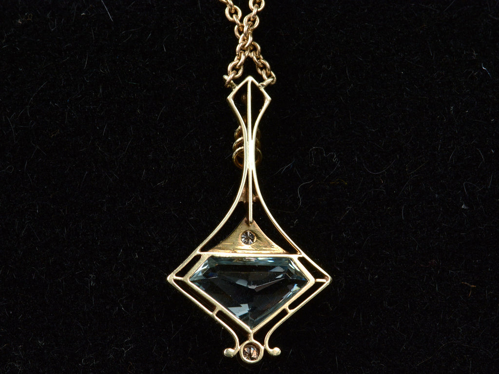 c1930 Art Deco Aquamarine Necklace