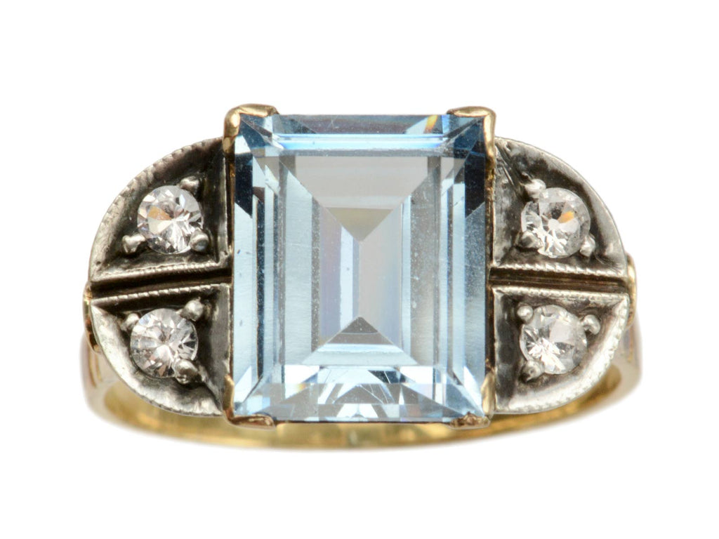 1920s Art Deco Aqua Ring (on white background)